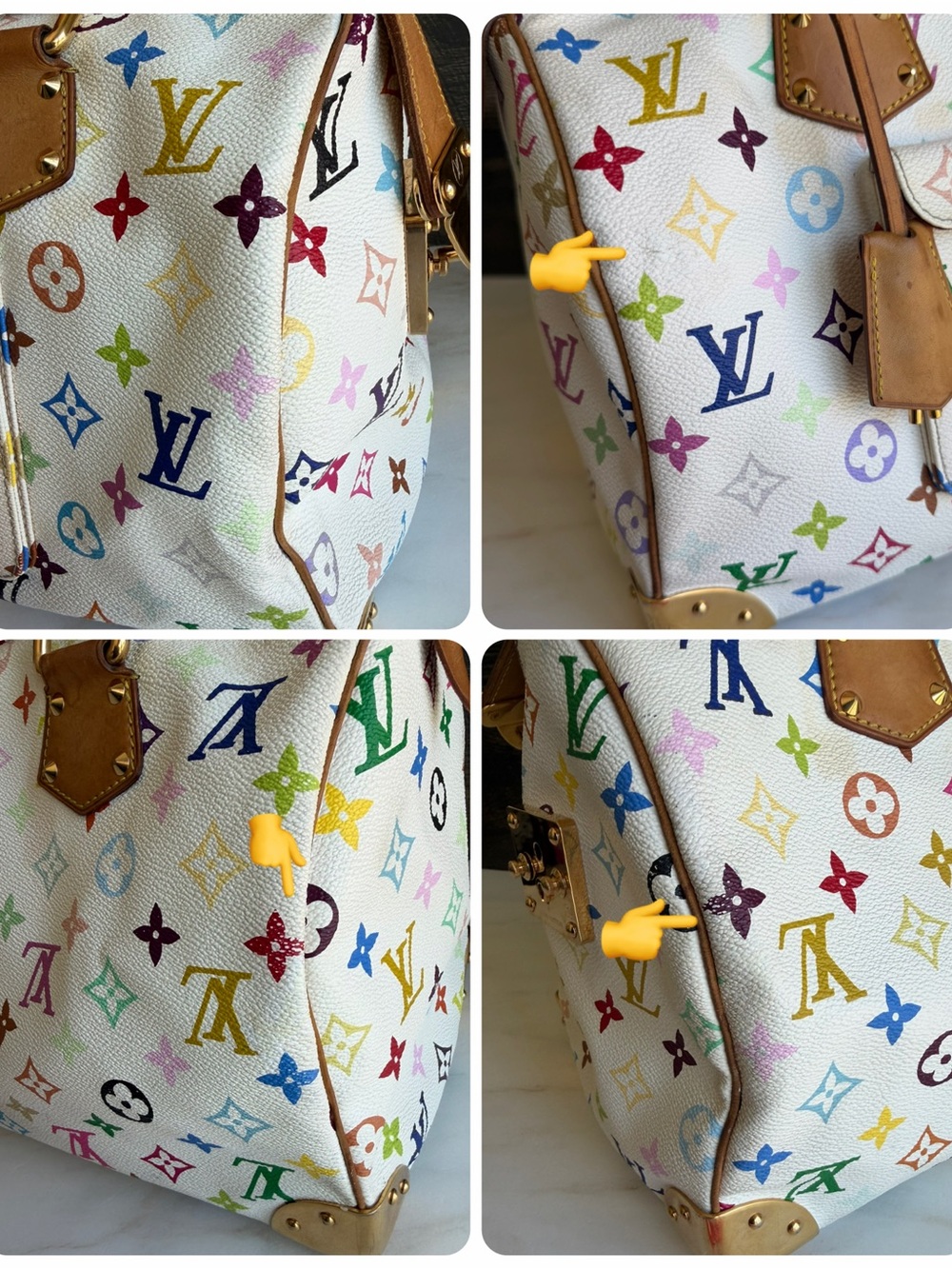 SOLD XPost Louis Vuitton Takashi Murakami Vintage White Multicolor Speedy 30 Bag - Picture 15 of 16